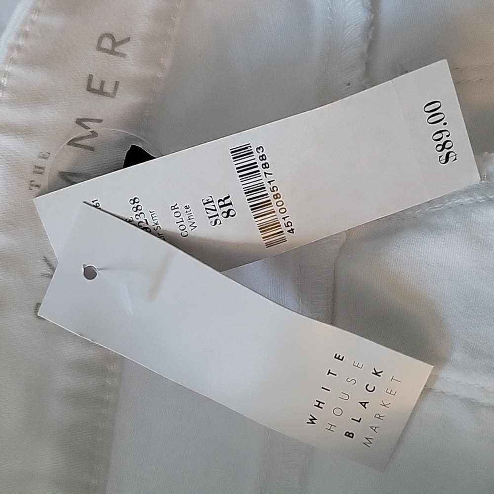 NWT White House Black Market Skimmer Jeans Ankle Zip Skinny Denim Preppy Chic 8 - Picture 7 of 9